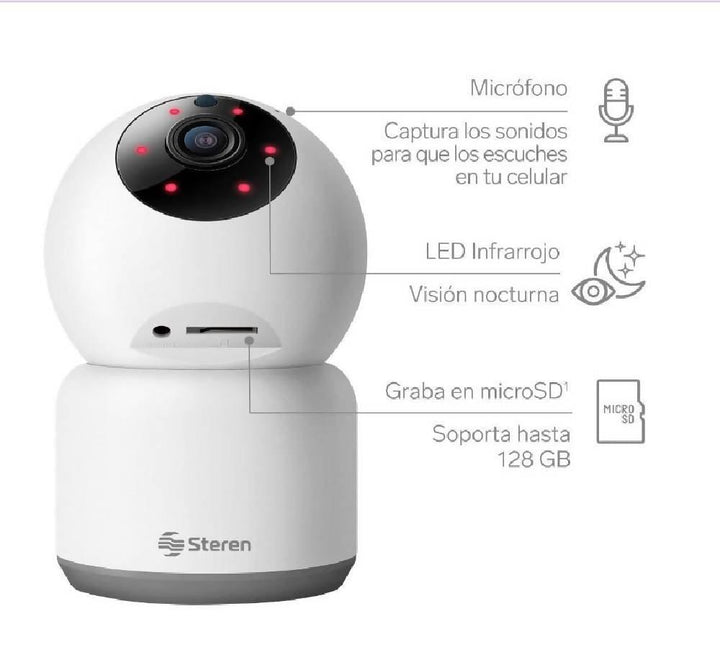 Cámara De Seguridad Wifi Hd Robotizada - Steren Cctv-218 - VIRTUAL MUEBLES