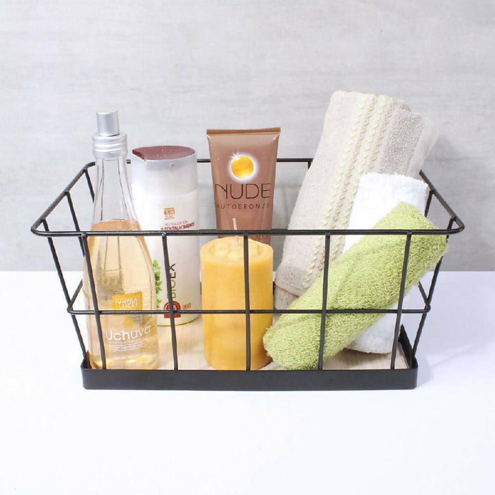 Canasta base de madera Negro - VIRTUAL MUEBLES