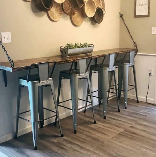 Butaco Alto Tolix Con Espaldar Tipo Bar - Bronce - VIRTUAL MUEBLES