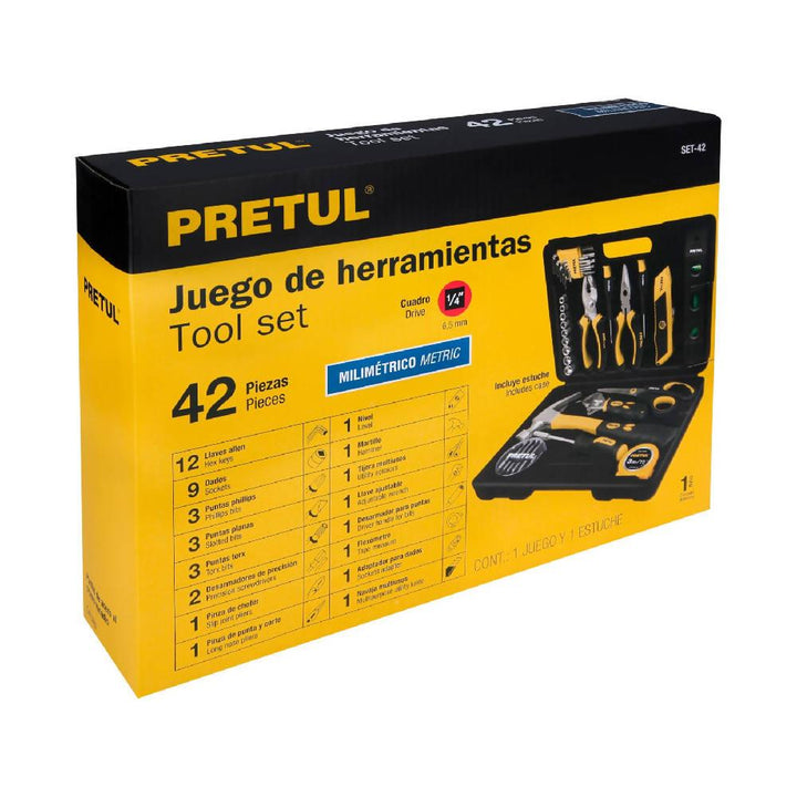 Juego De Herramientas De 42 Piezas Pretul 22101 - VIRTUAL MUEBLES