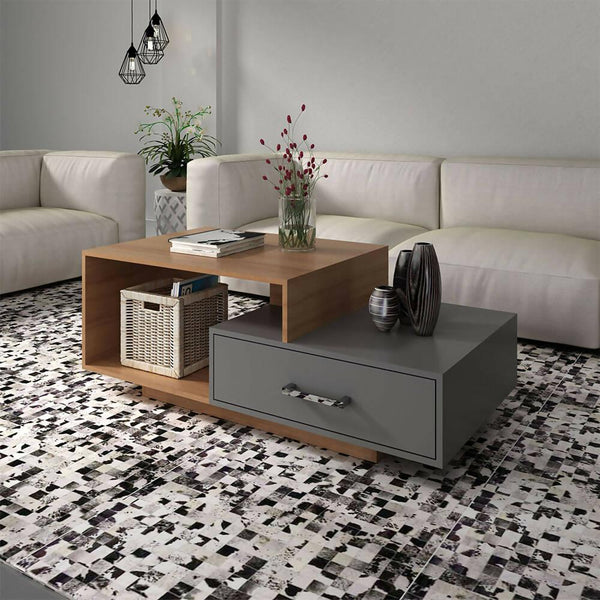 Mesa De Centro Mallorca Almendra/Gris - VIRTUAL MUEBLES