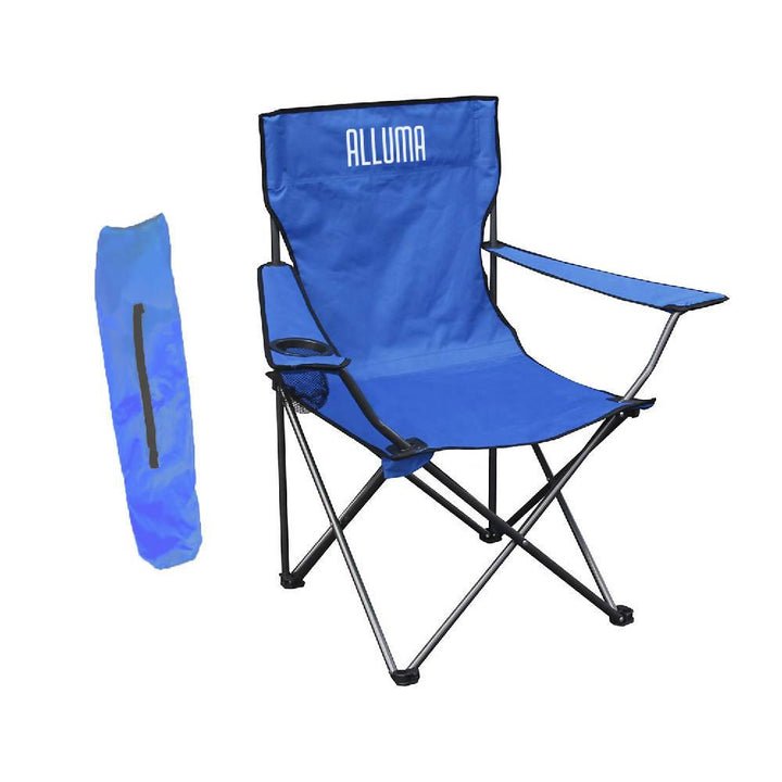 Silla Plegable Portátil Camping Azul Con Estuche Alluma - VIRTUAL MUEBLES
