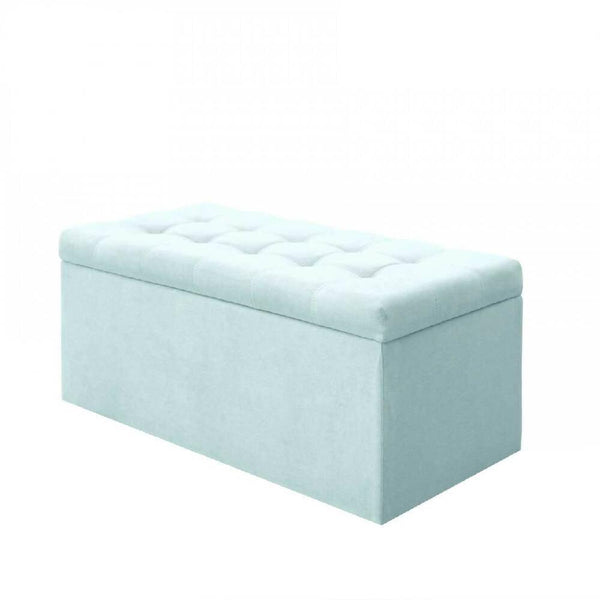 Puff Baúl Auxiliar Tela Menta - VIRTUAL MUEBLES