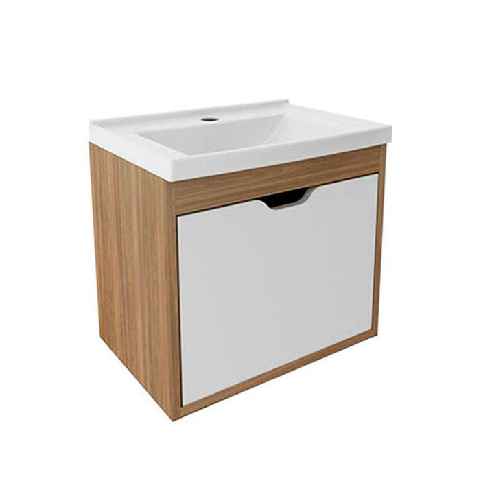 Mueble de baño con lavamanos graz teca/blanco - VIRTUAL MUEBLES