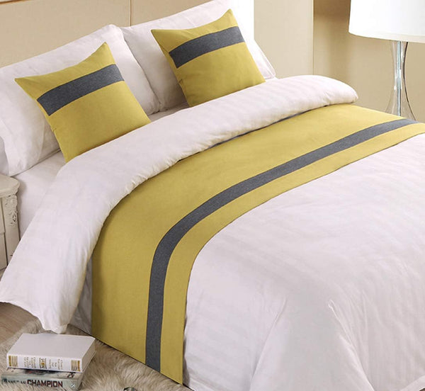 Camino de cama moderno de color liso, suave, no se decolora, protección para