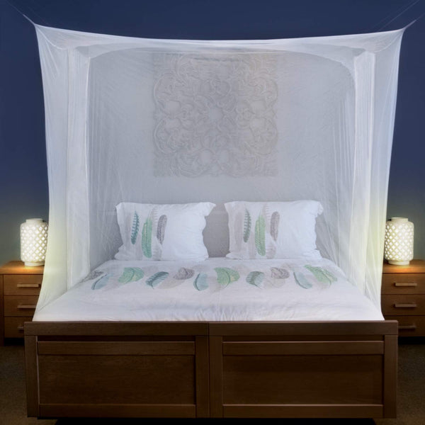 Mosquitera para camas individuales a extra grandes 2 aberturas laterales y 6