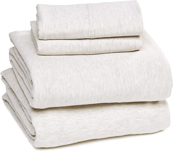 Tienda Basics Juego de sábanas de algodón de 4 piezas, tamaño King, avena,